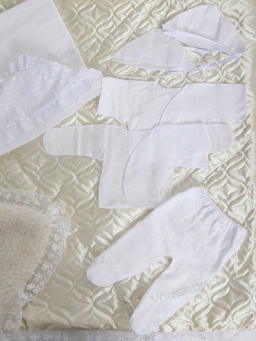 Купить одеяло на выписку атласное с мехом 9 предметов   оптом от производителя